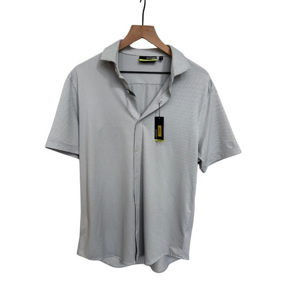 Murano Other - Murano Slim Fit Performance Light Gray Casual Button Down Shirt Size L